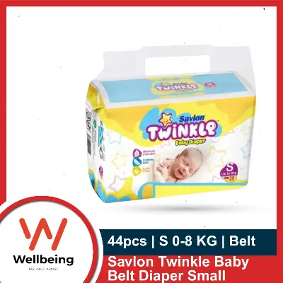 Picture of Savlon Twinkle Baby Belt Diaper Small 0-8 KG 44pcs