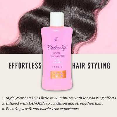 Picture of VELOCITY HOME PERMANENT - For Hair Curling and Straightening (Baby Pink)