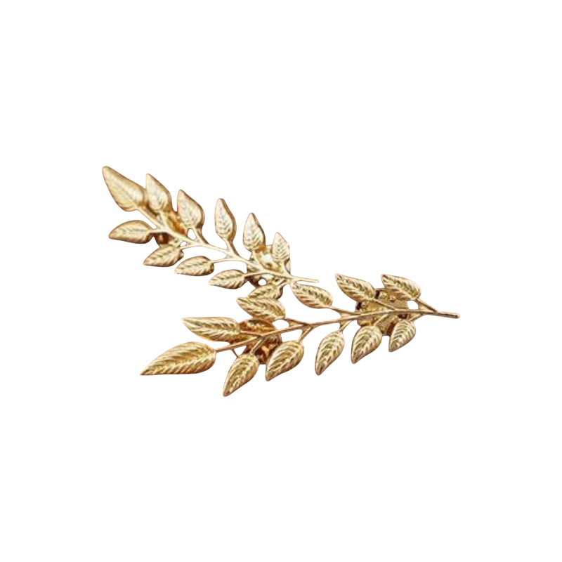 Picture of Golden Colour leaf mens coller brooch shirt sweater brooch for men- 1 Pair