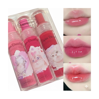 Picture of Cappuvini 3 in 1 Cute Cat Jelly Lip Tint- 3 Pcs/Set