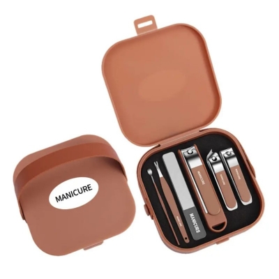 Picture of Manicure Professional Nail Clipper Set: 7 Pcs Anti-Splash Manicure Kit with Protective Case