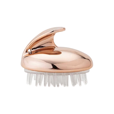 Picture of Soft plastic handle silicone head hair scalp massager cleaning hair brush