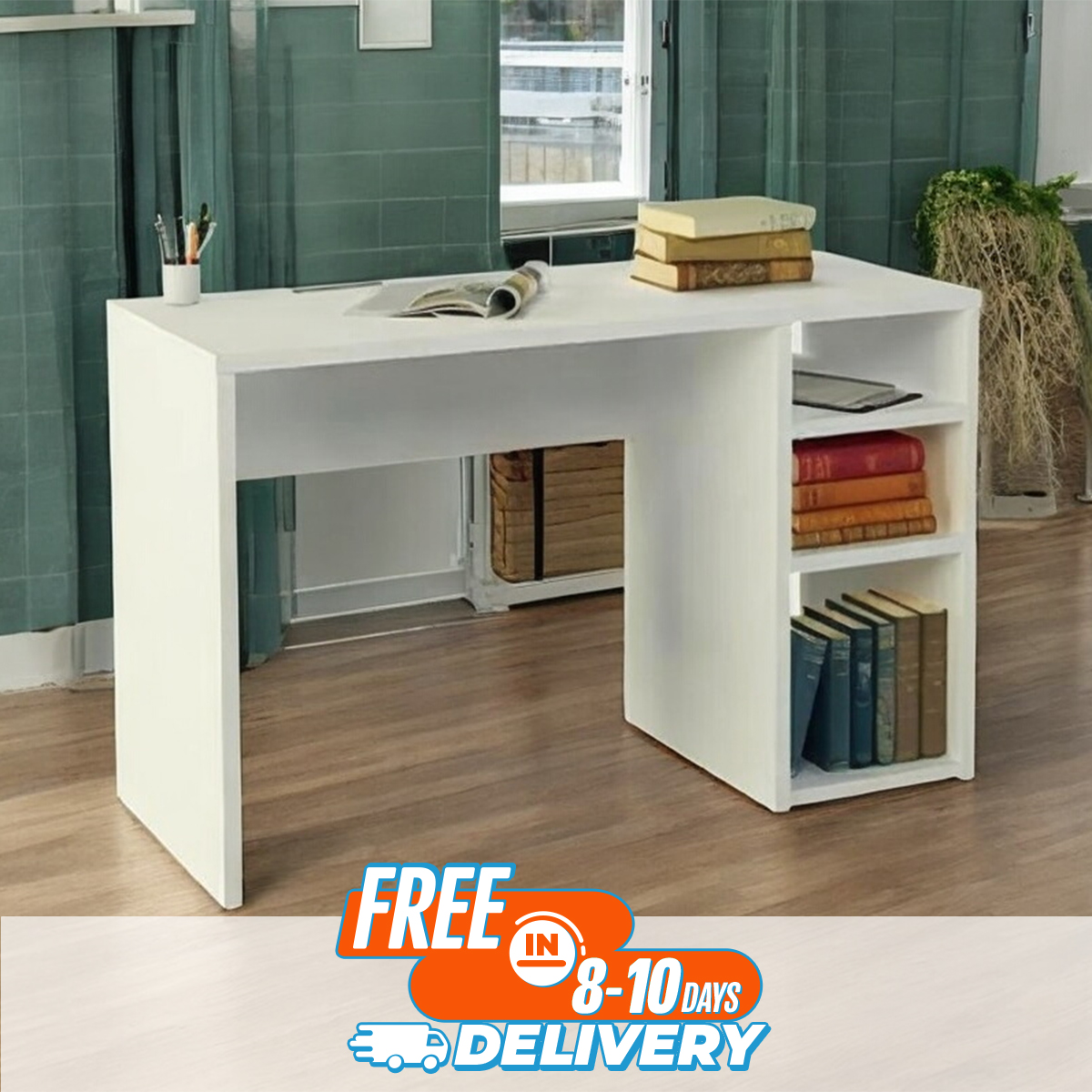 Picture of Furniture Express Newfangled - Modern Computer/Laptop Desk | Reading Table | Study Desk - Best Quality Furniture - Furniture & Decor- Vibes