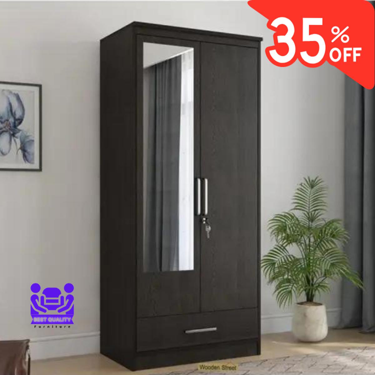 Picture of Furniture Express Highly Vital - Modern Two Doors Almirah with One Side Mirror by Best Quality Furniture - Furniture & Decor - Modern and Trendy