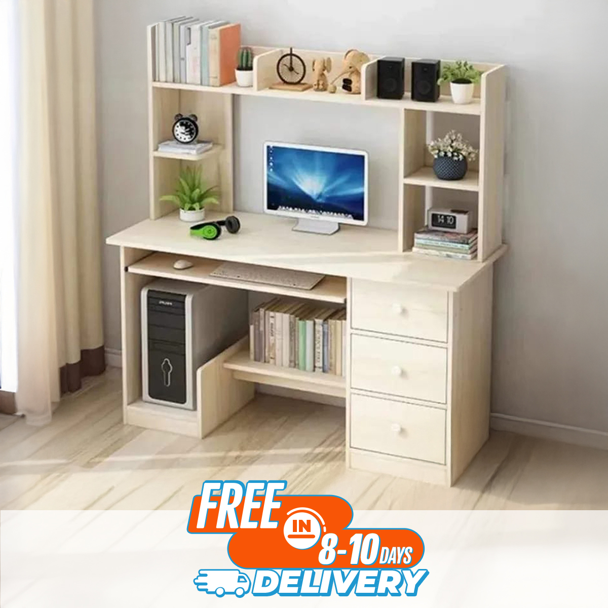 Picture of Furniture Express Modern Study Desk/Computer Table With Drawer - High-Quality Furniture For Home Or Office
