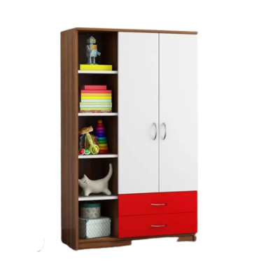 Picture of Furniture Express Quirky Finds - Premium Design Luxury Pull out Almirah with 2 Drawer and 1open Shelf for Book or Display Unit/ Cloth Hanger Storage