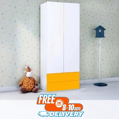 Picture of Furniture Express Quirky Finds - 2 Door Almirah with Multipurpose Storage Shelf | 2 Drawer Wardrobe with Shelves & Hanging Space for Clothes | 2