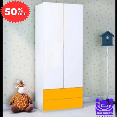 Picture of Furniture Express Quirky Finds - 2 Door Almirah with Multipurpose Storage Shelf | 2 Drawer Wardrobe with Shelves & Hanging Space for Clothes | 2