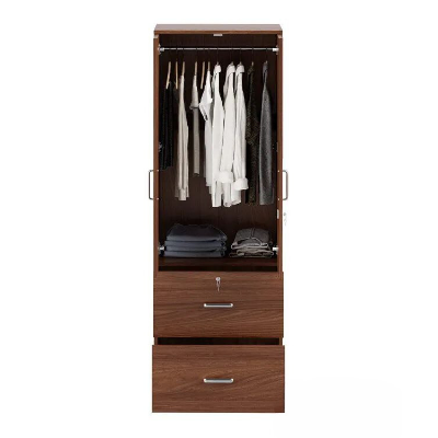 Picture of Furniture Express 2 Part Almirah with coat hanger shelf & 2 Locker Drawer Alamary / Laminated Board Wardrobe2 Door Almira - Best Quality Furniture