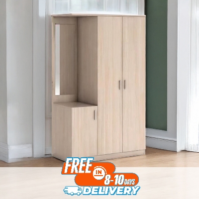 Picture of Furniture Express Modern Design Dresser Almirah with Clothe Storage Shelf & Locker Drawer / Dreeing Mirror Almari /Melamine Board Cloth Storage Wardrobe