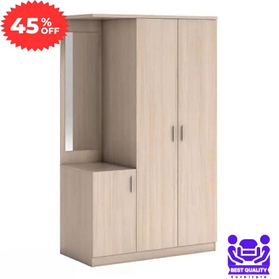 Picture of Furniture Express Modern Design Dresser Almirah with Clothe Storage Shelf & Locker Drawer / Dreeing Mirror Almari /Melamine Board Cloth Storage Wardrobe
