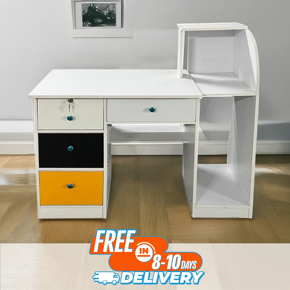 Picture of Furniture Express Computer Table, Writing Desk, Study Desk, Home Office Desk, Office Table, Laptop Table with Drawer - Best Quality Furniture