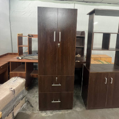 Picture of Furniture Express 2 Part Almirah with coat hanger shelf & 2 Locker Drawer Alamary / Laminated Board Wardrobe2 Door Almira - Best Quality Furniture