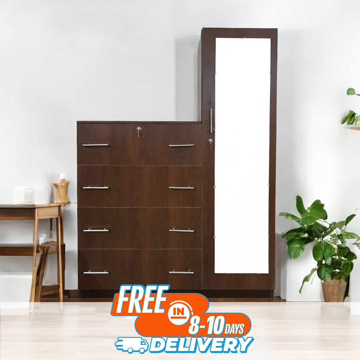 Picture of Furniture Express Almirah With 4 Drawer Wardrobe - Best Quality Furniture - Furniture & Decor - Express Yourelf