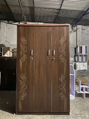 Picture of Furniture Express Antique Secure 3-Door Almirah, Partex MDF Laminated Board Wardrobe 72/48