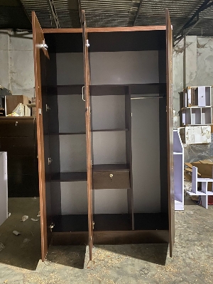 Picture of Furniture Express Antique Secure 3-Door Almirah, Partex MDF Laminated Board Wardrobe 72/48