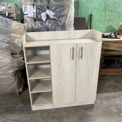 Picture of Furniture Express Best Quality Furniture Shoe Rack with Cover Shoe Shelf Laminated Board (Finish Color - Albino and White) - Minimalistic Sophistication M