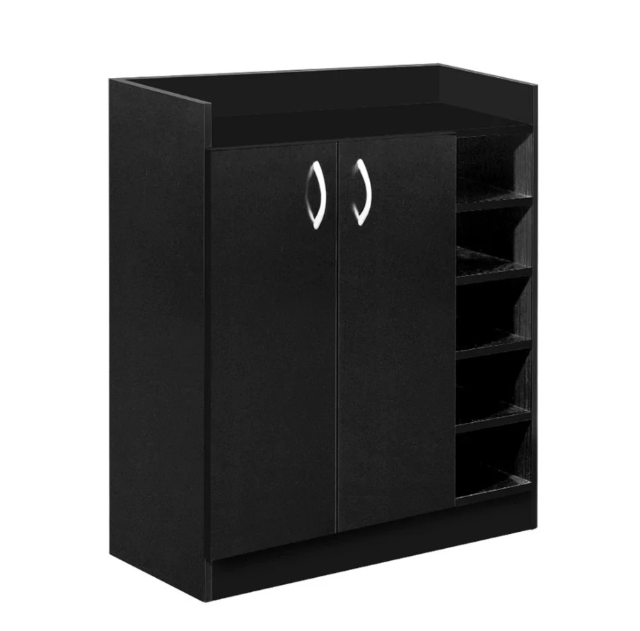 Picture of Furniture Express Best Quality Furniture Shoe Rack with Cover Shoe Shelf Laminated Board (Finish Color - Albino and White) - Minimalistic Sophistication M