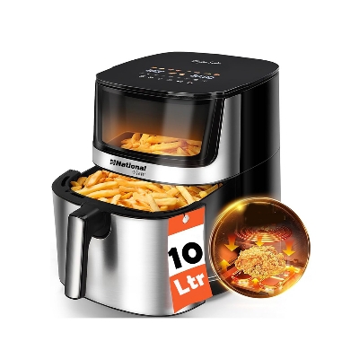 Picture of National Smartheat Hot Air Fryer 10 Ltr With Viewing Glass Window, Frying Without Oil, Digital Touch Display,10 In 1 Cooking Function-1700 Watt