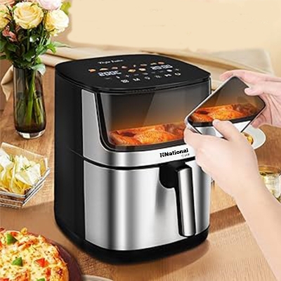 Picture of National Smartheat Hot Air Fryer 10 Ltr With Viewing Glass Window, Frying Without Oil, Digital Touch Display,10 In 1 Cooking Function-1700 Watt