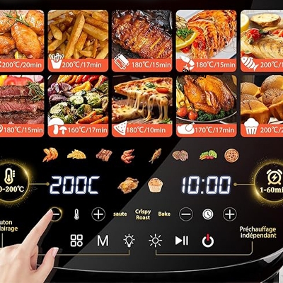 Picture of National Smartheat Hot Air Fryer 10 Ltr With Viewing Glass Window, Frying Without Oil, Digital Touch Display,10 In 1 Cooking Function-1700 Watt