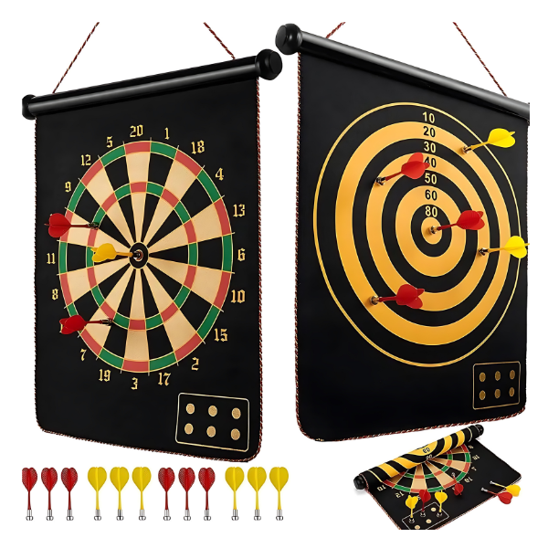 Magnetic Dart Board — Double-Sided, Safe 6-Dart Set for Kids &amp; Adults (Indoor/Outdoor) Baby World Bangladeshonline shop bangladeshothoba.com