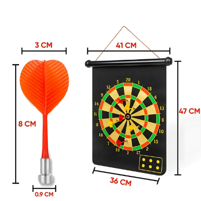 Magnetic Dart Board — Double-Sided, Safe 6-Dart Set for Kids &amp; Adults (Indoor/Outdoor) Baby World Bangladeshonline shop bangladeshothoba.com