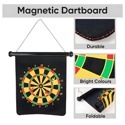 Magnetic Dart Board — Double-Sided, Safe 6-Dart Set for Kids &amp; Adults (Indoor/Outdoor) Baby World Bangladeshonline shop bangladeshothoba.com
