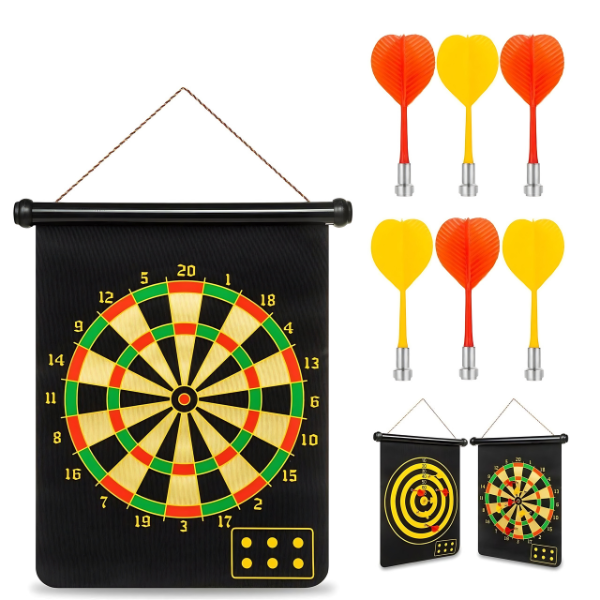 Magnetic Dart Board — Double-Sided, Safe 6-Dart Set for Kids &amp; Adults (Indoor/Outdoor) Baby World Bangladeshonline shop bangladeshothoba.com