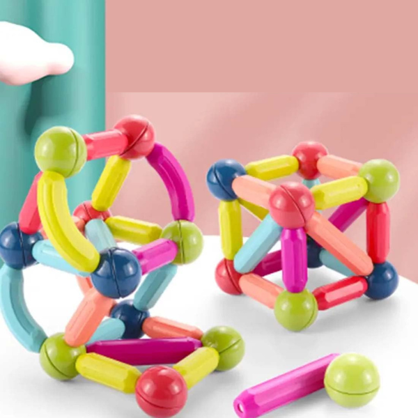 Magnetic Rods &amp; Steel Balls Building Set | STEM Construction Toy (Ages 6+) Baby World Bangladeshonline shop bangladeshothoba.com