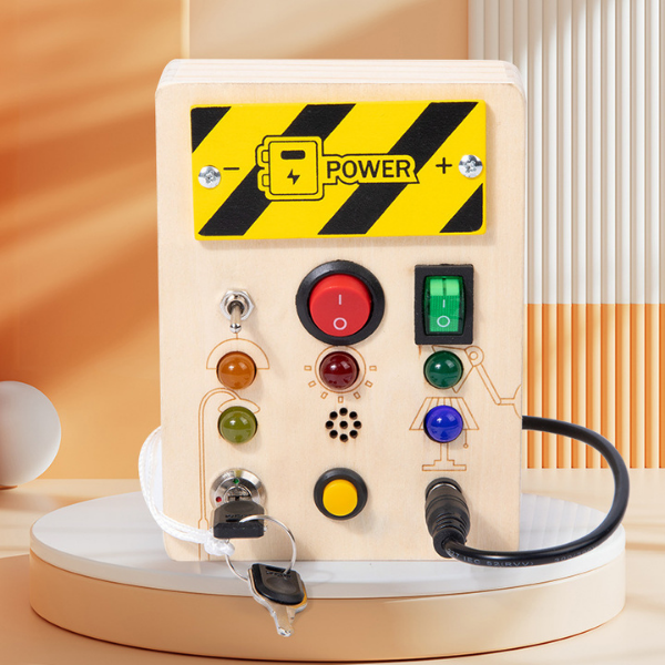 Spark Station LED Montessori Busy Board — Wooden Sensory Switch Panel (Ages 1–4). Baby World Bangladeshonline shop bangladeshothoba.com