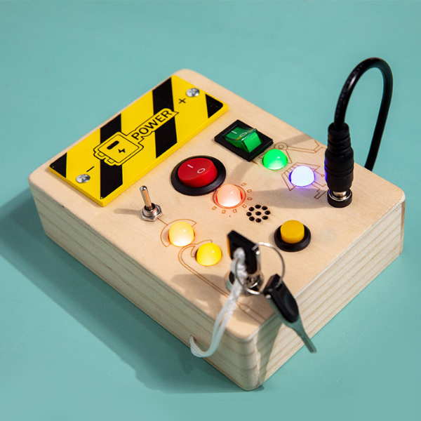 Spark Station LED Montessori Busy Board — Wooden Sensory Switch Panel (Ages 1–4). Baby World Bangladeshonline shop bangladeshothoba.com