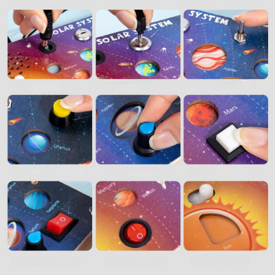 Solar System LED Montessori Busy Board — Wooden Sensory Switch Panel (Ages 2–5). Baby World Bangladeshonline shop bangladeshothoba.com