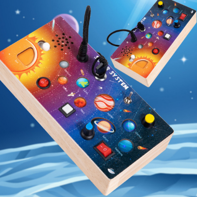 Solar System LED Montessori Busy Board — Wooden Sensory Switch Panel (Ages 2–5). Baby World Bangladeshonline shop bangladeshothoba.com