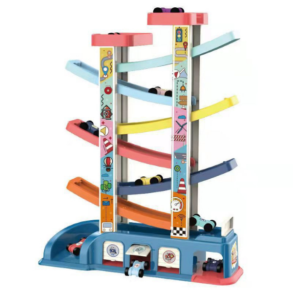 Wooden Ramp Racer Tower — Car Gliding Track Toy for Toddlers (Ages 1–4) Baby World Bangladeshonline shop bangladeshothoba.com