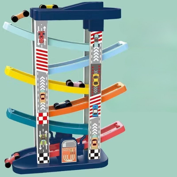 Wooden Ramp Racer Tower — Car Gliding Track Toy for Toddlers (Ages 1–4) Baby World Bangladeshonline shop bangladeshothoba.com