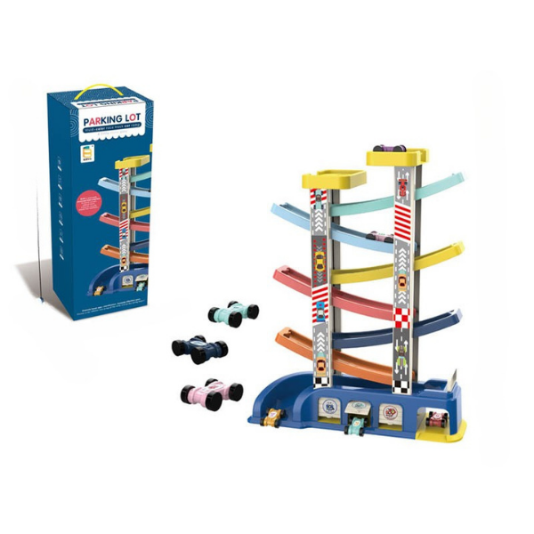 Wooden Ramp Racer Tower — Car Gliding Track Toy for Toddlers (Ages 1–4) Baby World Bangladeshonline shop bangladeshothoba.com