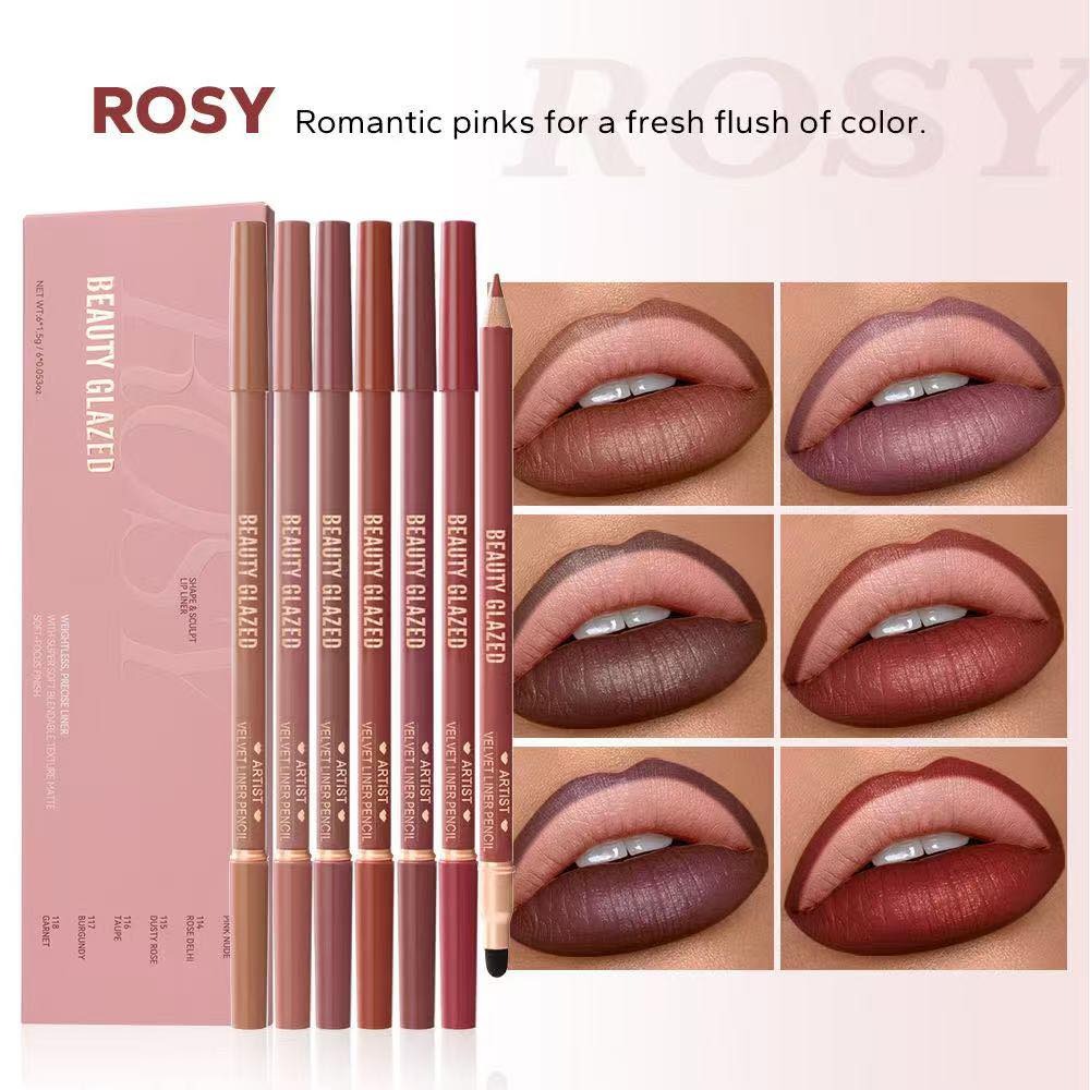 Picture of BEAUTY GLAZED ARTIST VELVET LIPLINER SET BROWN-6 pcs