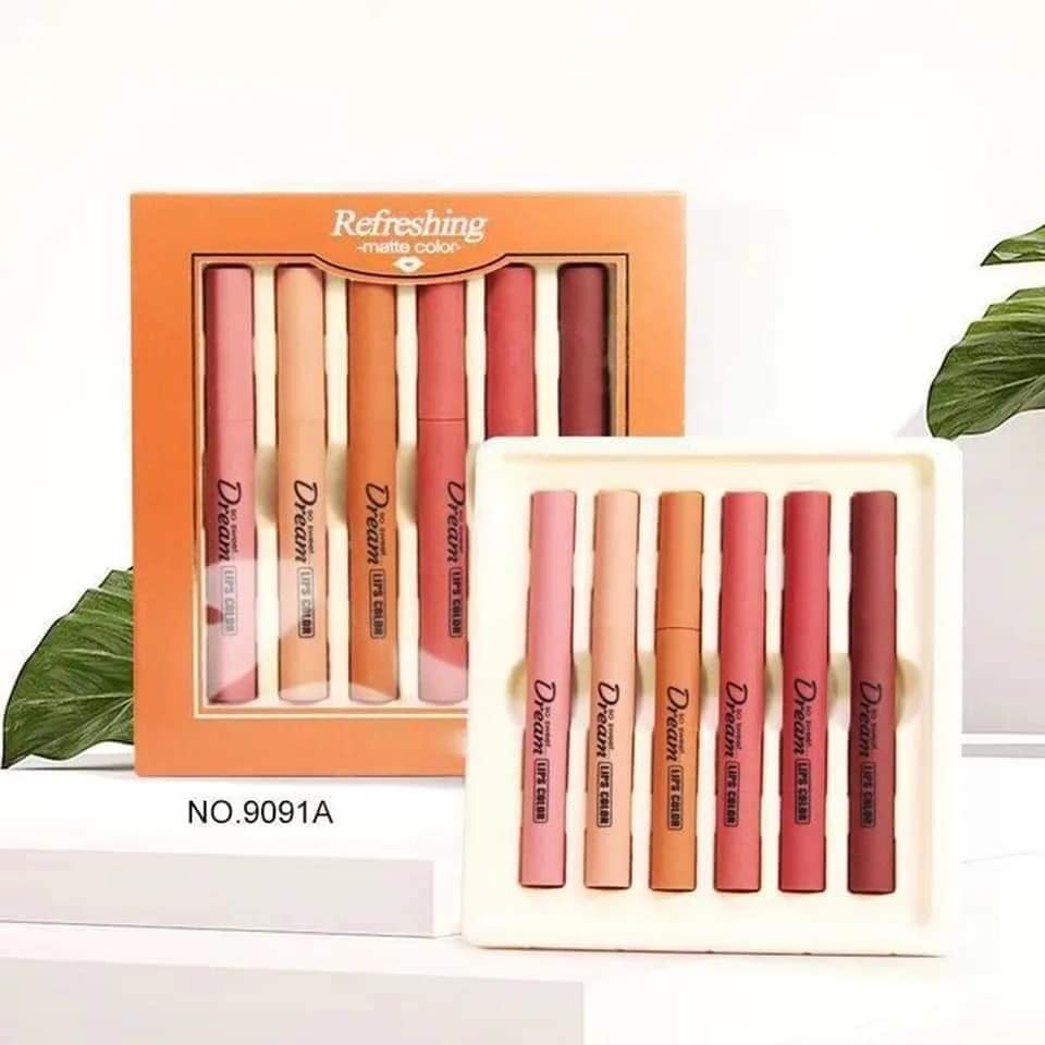 Picture of Heng Fang Refreshing Mate Lipstick 6 pc set Multi Colours Set Cute Colours