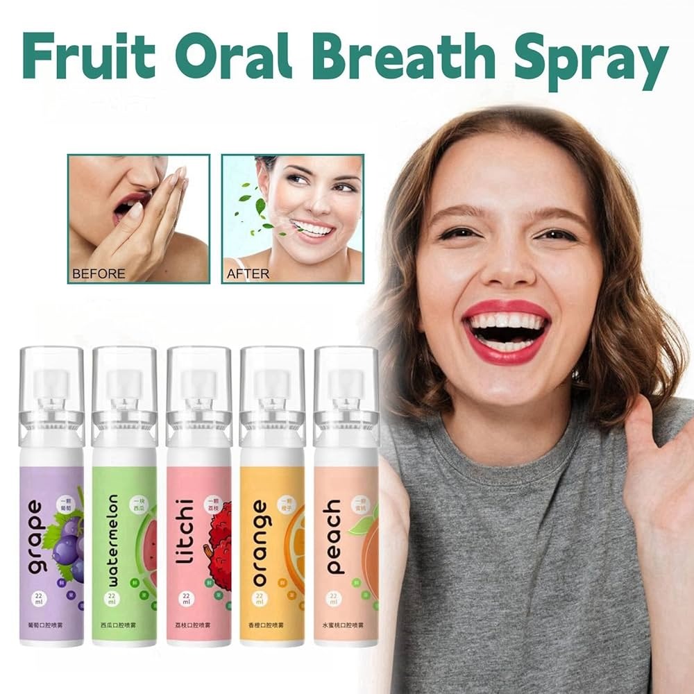 Picture of Oral Care Fruity Fresh Breath Mouth Spray Portable Refreshing Mint Mouth Perfume Breath Freshener Spray for Bad Breath