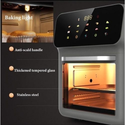 Picture of Hoffmans Glass Window View 12Ltr Professional 10-in-1 Multifunctional Digital Air Fryer With Smart LCD Touch Control HM-786 