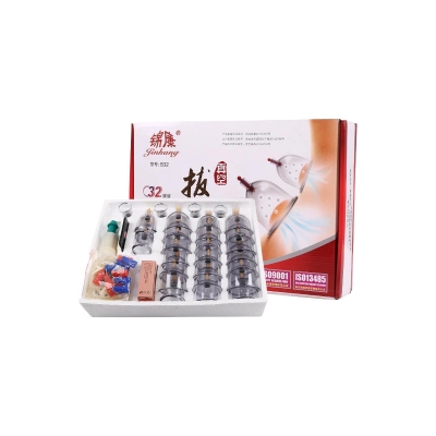 Picture of 32 পিস ক্যান কাপ চাইনিজ ভ্যাকুয়াম ক্যাপিং কিট একটি ভ্যাকুয়াম মেশিন হিজামা থেরাপি রিলাক্স ম্যাসেজার্স কার্ভ সাকশন পাম্প পুল আউট