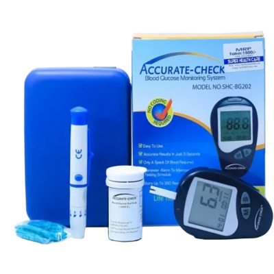 Picture of Premium Quality Accurate Check Blood Glucose Monitor Machine with 10 strip SHC-BG202 Same as picture