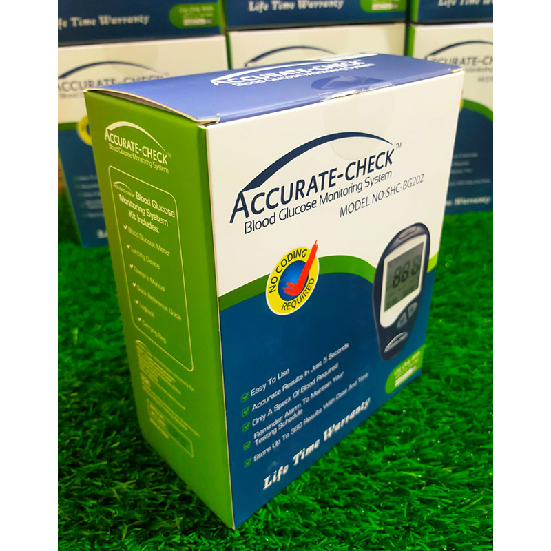 Picture of Premium Quality Accurate Check Blood Glucose Monitor Machine with 10 strip SHC-BG202 Same as picture