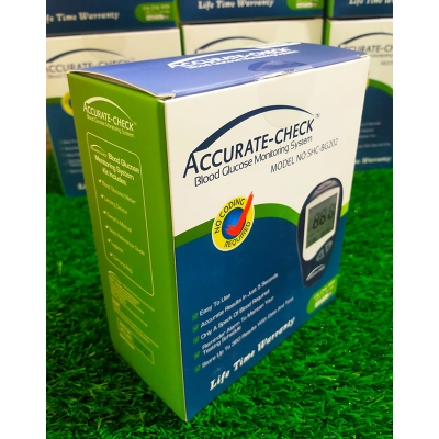 Picture of Premium Quality Accurate Check Blood Glucose Monitor Machine with 10 strip SHC-BG202 Same as picture
