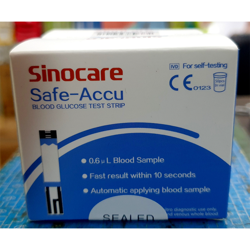 Picture of Sinocare Safe Accu Test Strips, Blood Glucose Sugar Test 25+25 = 50 Pcs