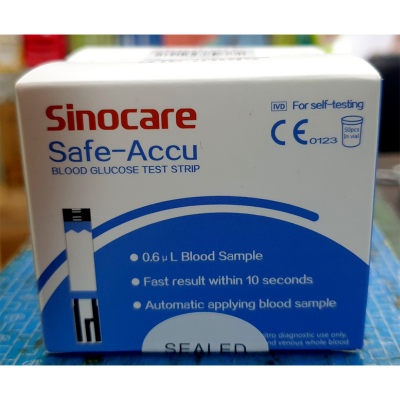 Picture of Sinocare Safe Accu Test Strips, Blood Glucose Sugar Test 25+25 = 50 Pcs