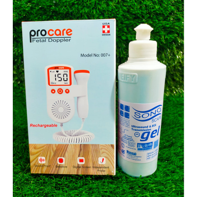 Picture of Fetal Doppler  heart rate display with 250ml gel rechargeable