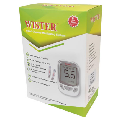 Picture of Wister blood glucose monitor with free 10 strips & 5 years quality guarantee