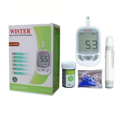 Picture of Wister blood glucose monitor with free 10 strips & 5 years quality guarantee